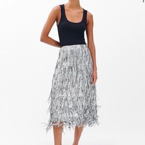 Rag & Bone silver sequin midi skirt